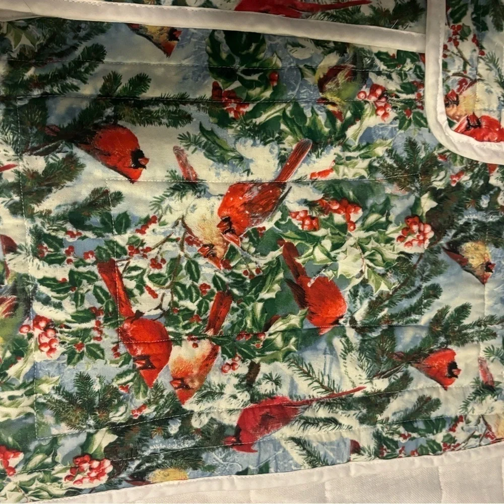 Hand quilted kitchen placemats. Set of 4. Reversible.
